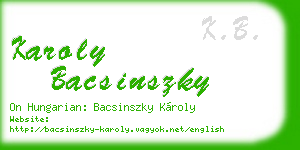karoly bacsinszky business card