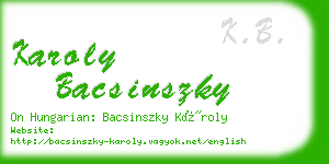 karoly bacsinszky business card